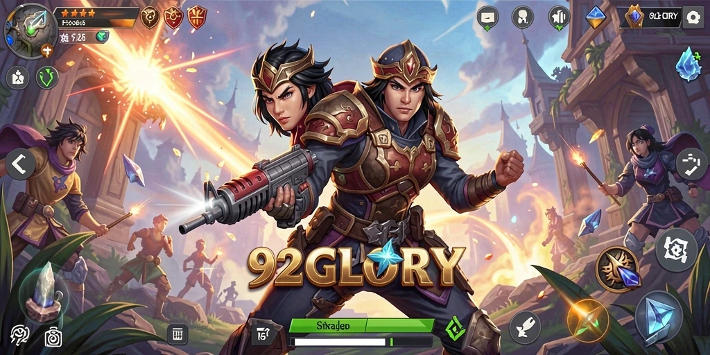 Tangkapan layar permainan 92GLORY dengan aksi pertarungan yang mendebarkan.