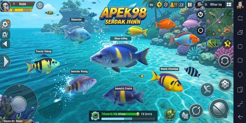 Screenshot gameplay APEK88 saat menangkap ikan besar.
