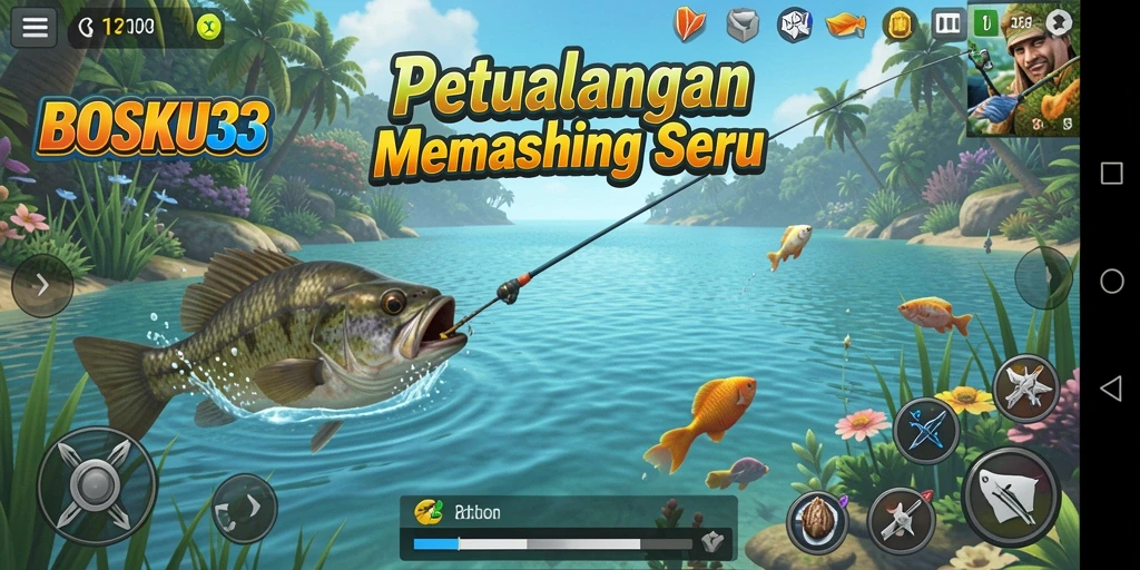 Tampilan gameplay memancing yang menakjubkan di BOSKU33.