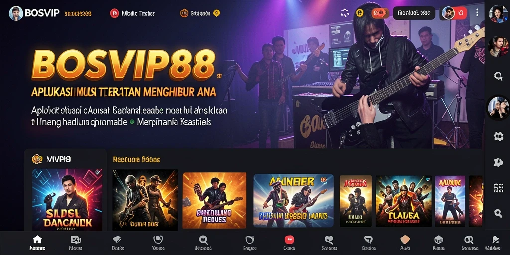 Tampilan gameplay aplikasi BOSVIP88 yang menawarkan berbagai pilihan musik.