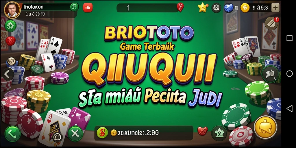 Screenshot utama BRIOTOTO menampilkan aksi seru permainan QiuQiu.