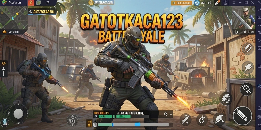 Tampilan gameplay GATOTKACA123 dengan aksi Battle Royale yang mendebarkan.