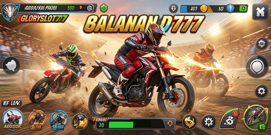 Tampilan aksi balapan mendebarkan di GLORYSLOT777