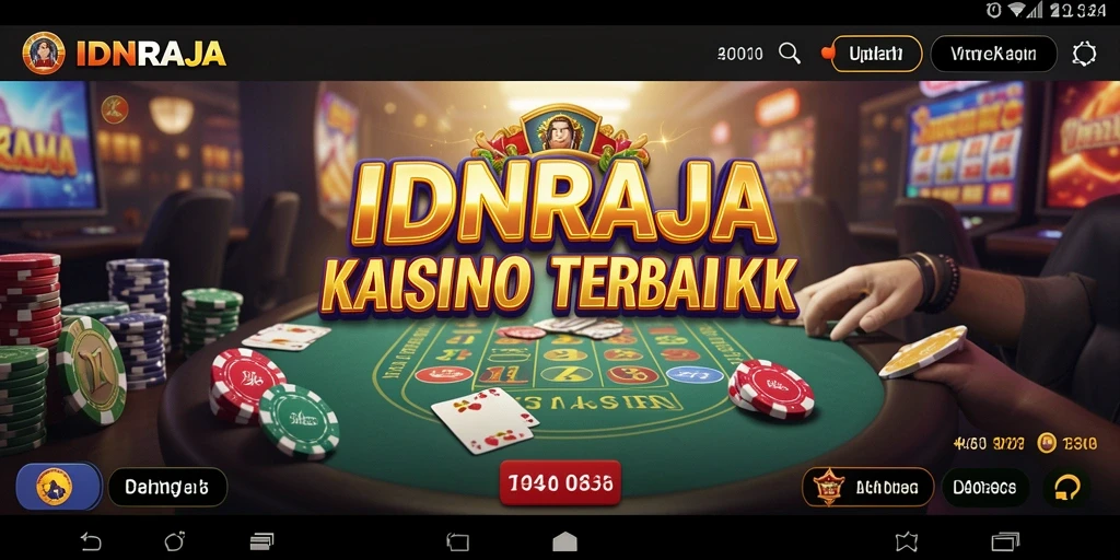 Tampilan gameplay menarik dari IDNRAJA dengan nuansa Kasino.
