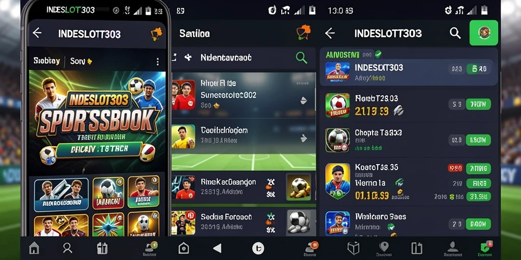 Tampilan antarmuka aplikasi INDESLOT303 yang menarik dan interaktif.