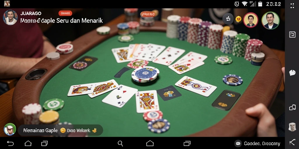 Tampilan gameplay JUARAGO dengan suasana bermain Gaple yang seru.