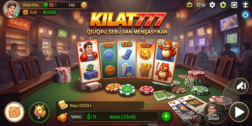 Tampilan gameplay seru dalam KILAT777 saat bermain QiuQiu.