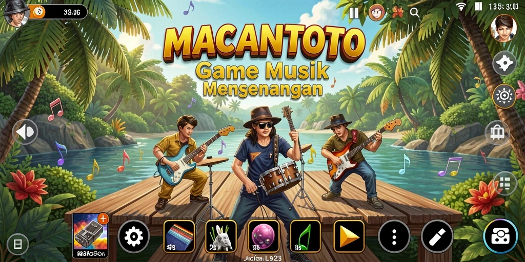Tampilan gameplay seru dari MACANTOTO dengan berbagai musik.