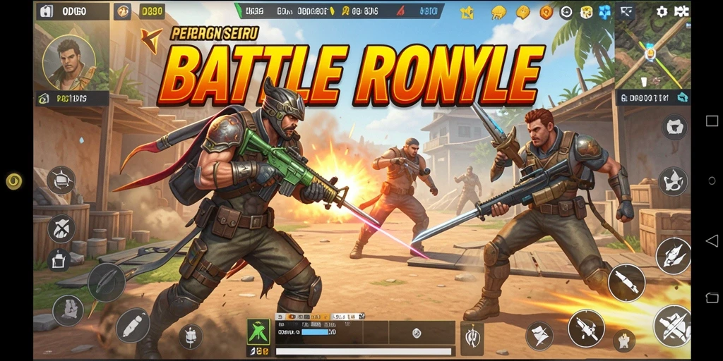 Screenshot ODDIGO menampilkan pertempuran seru antara pemain di arena Battle Royale.