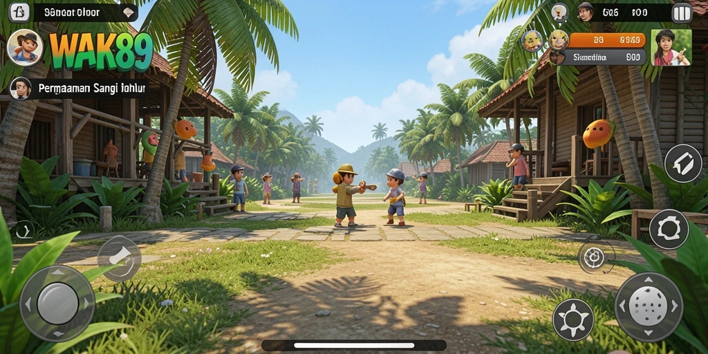 Tampilan gameplay WAK89 yang penuh warna dan menarik.
