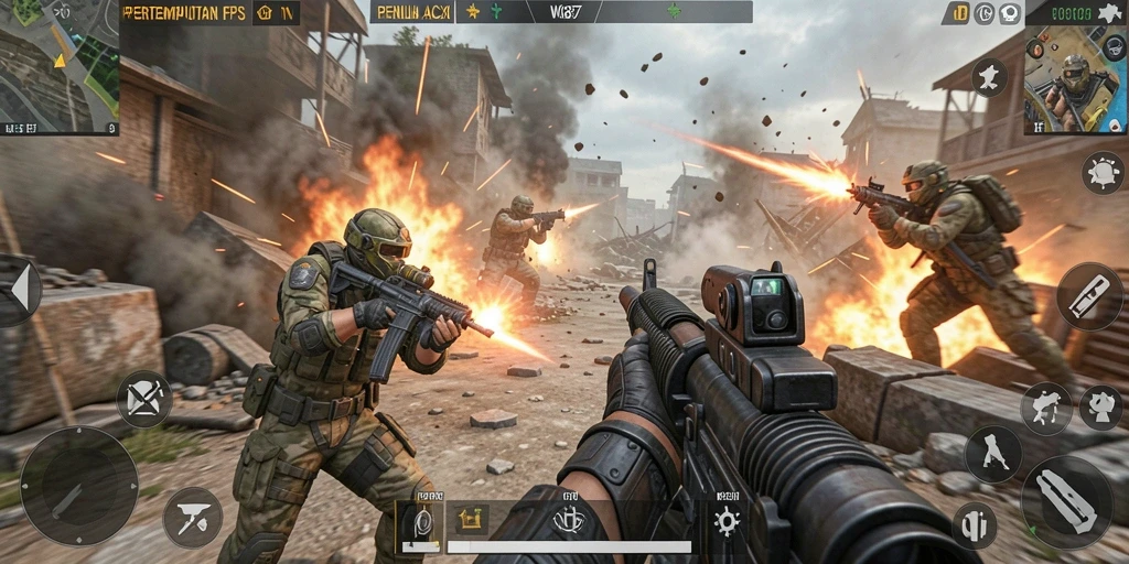 Gameplay mendebarkan dalam aksi FPS di WG87.