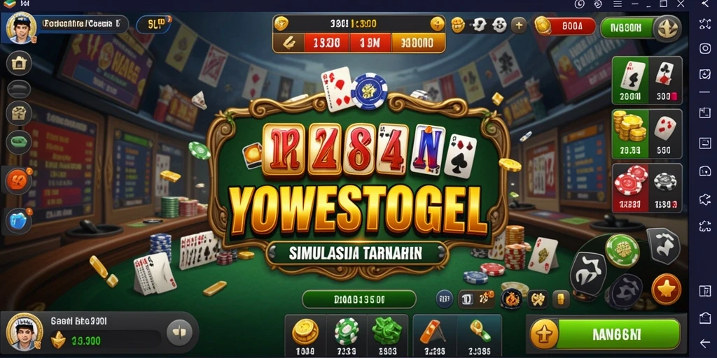Screenshot YOWESTOGEL menampilkan gameplay simulasi taruhan yang menarik.
